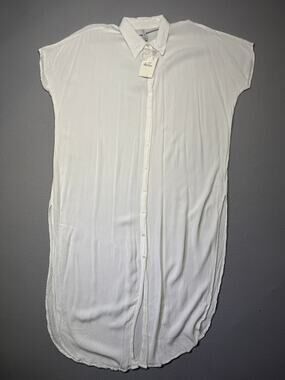 Raviya Women's Button-Down Maxi Dress swimwear Cover-Up White XL $54